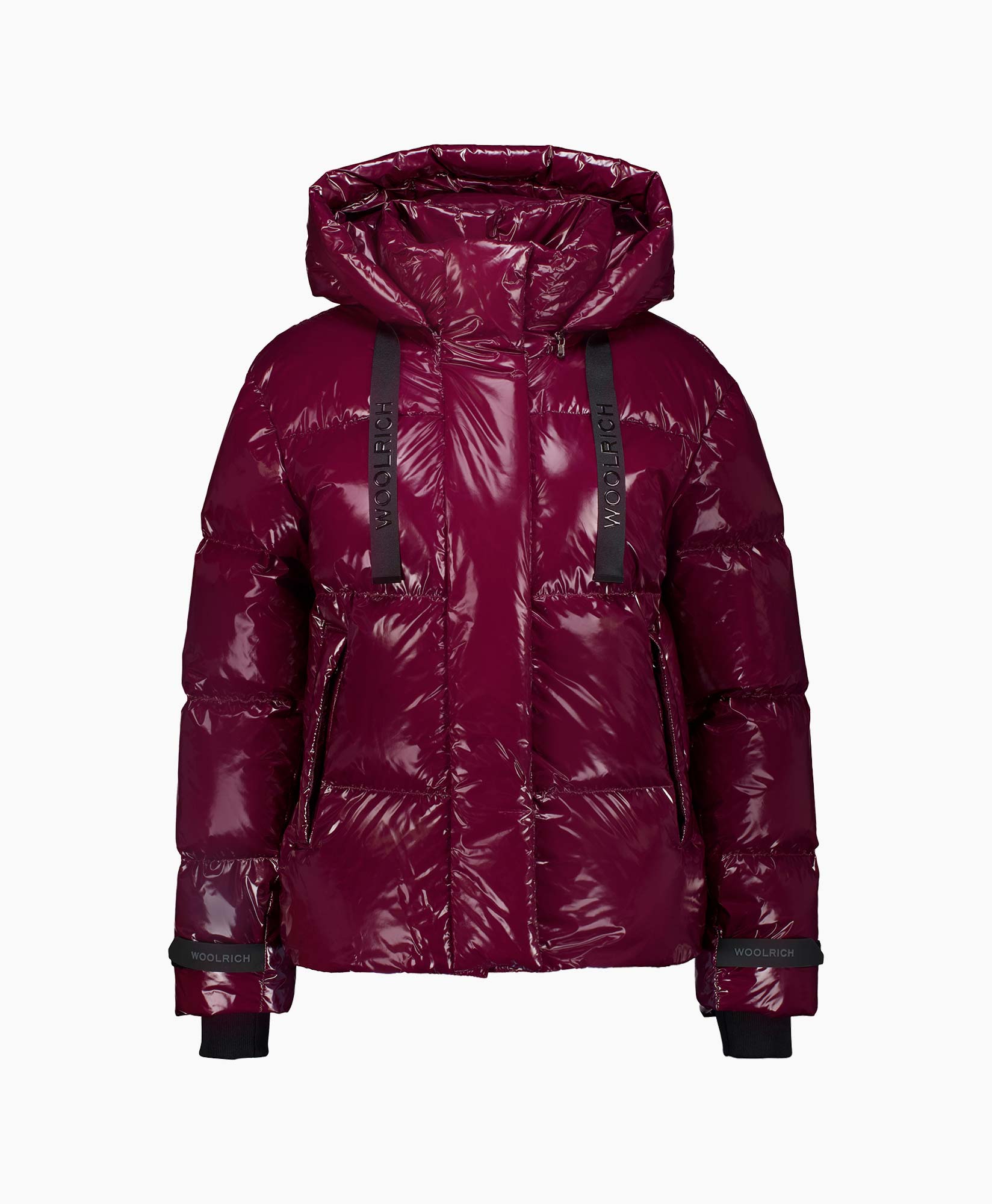 Parka Super Glossy Short donker rood