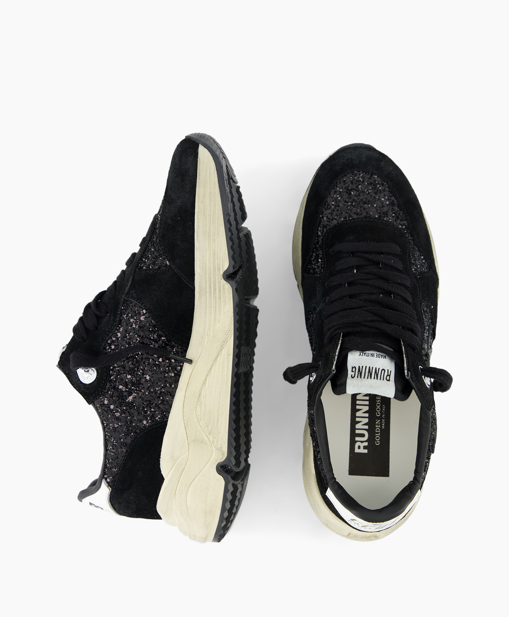 Glitter discount sneakers zwart