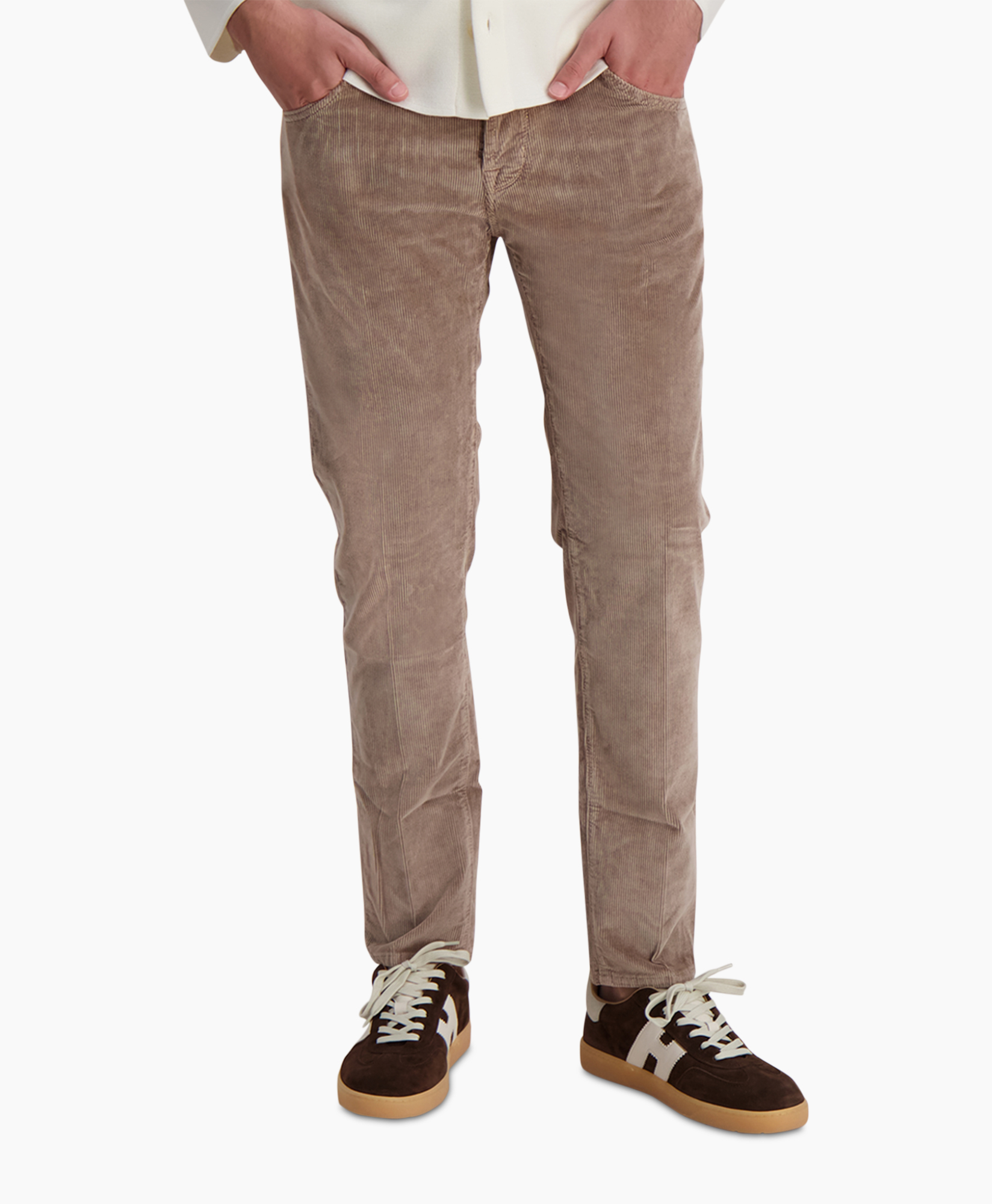 Pantalon Slim Crop/carrot Taupe