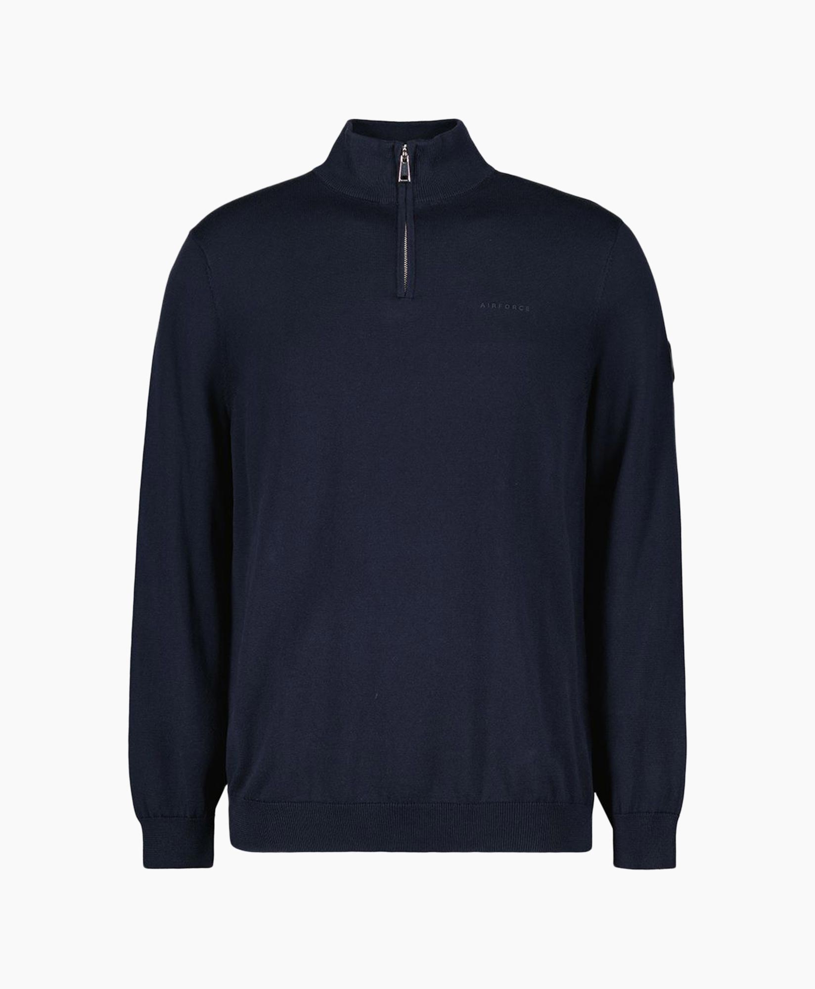 Pullover Knitwear Quarter Zip Donker Blauw