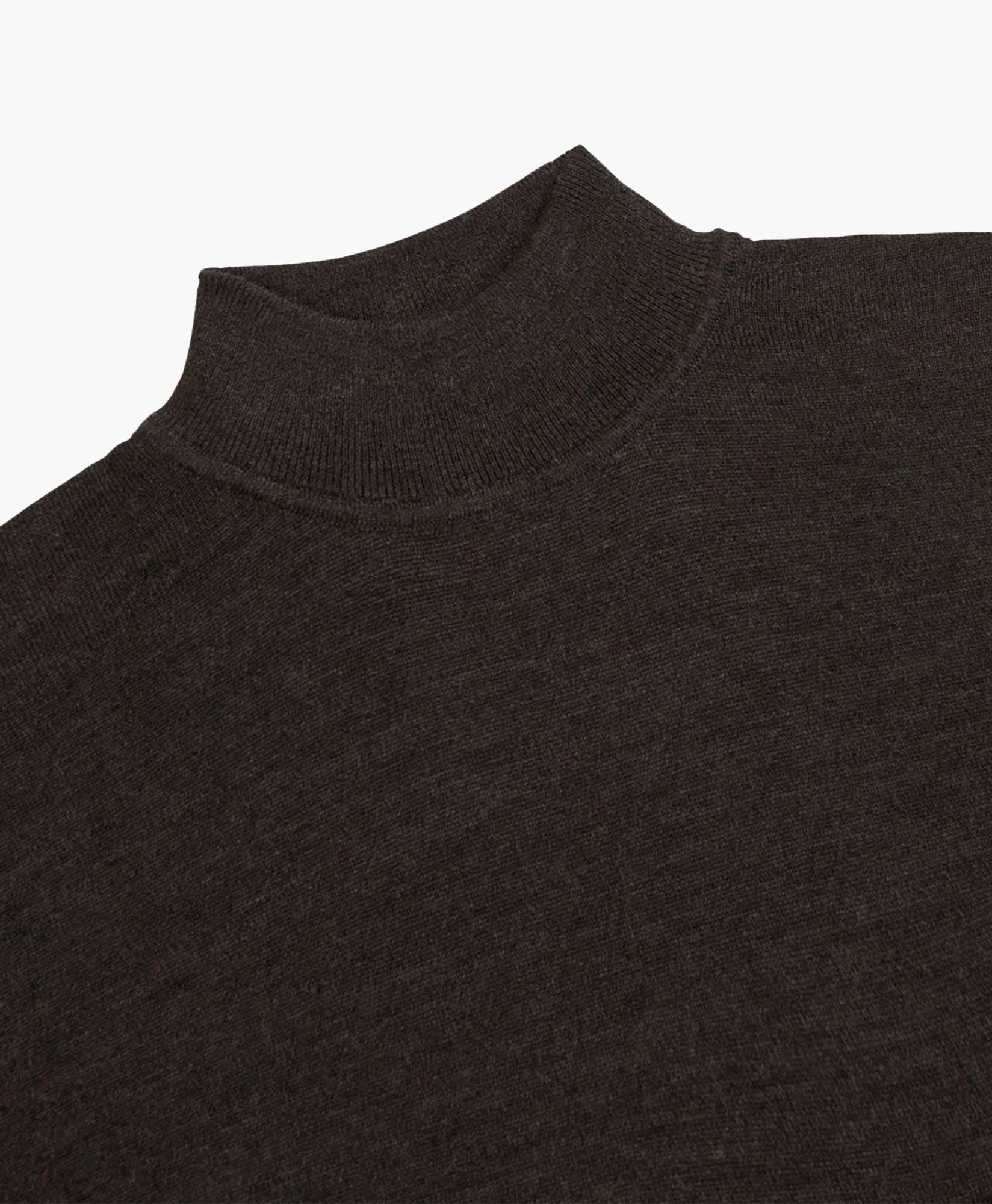 Pullover Pullover Mock Neck Dark Brown Donker Bruin