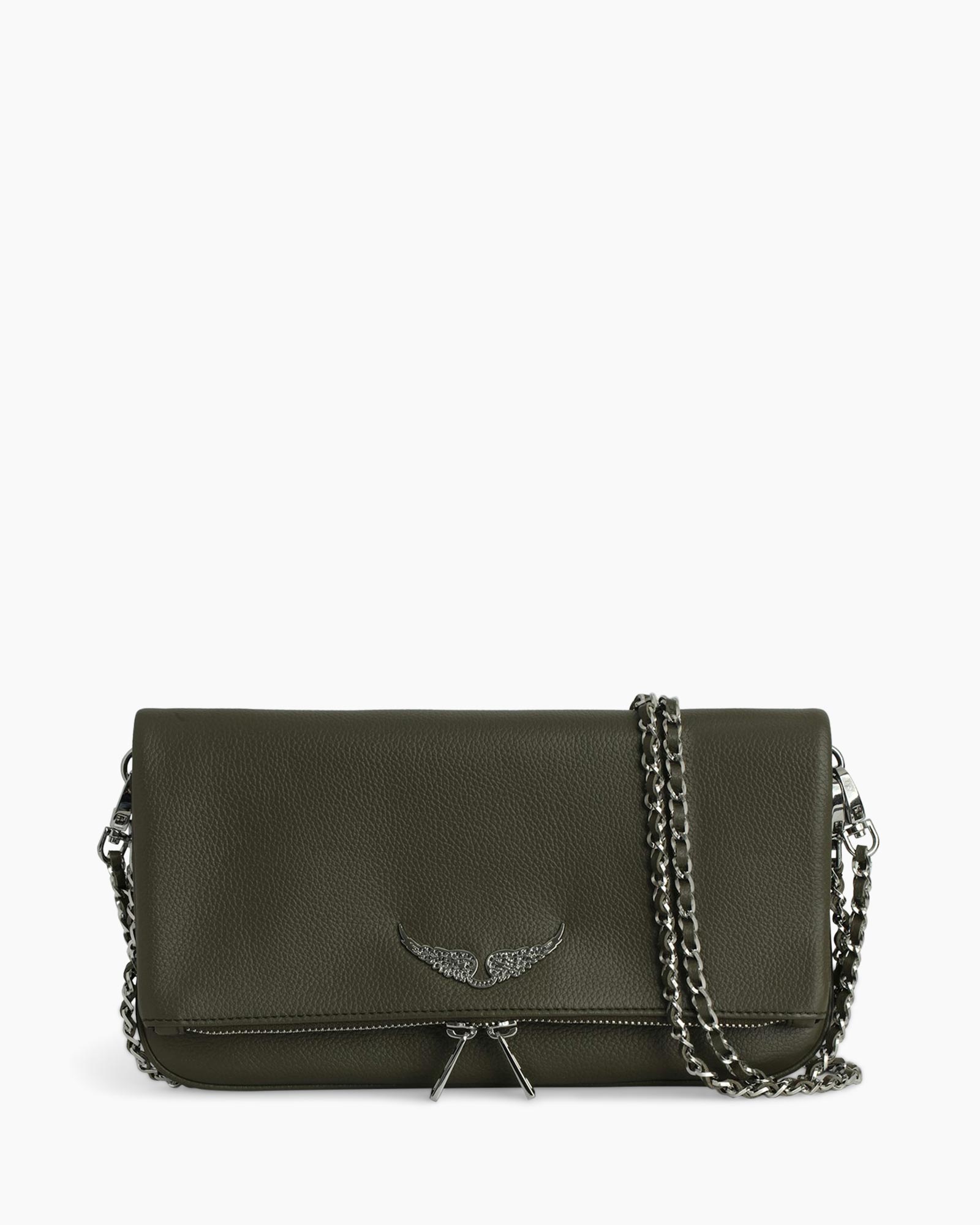 Crossbody Tas Rock Grained Leather Groen