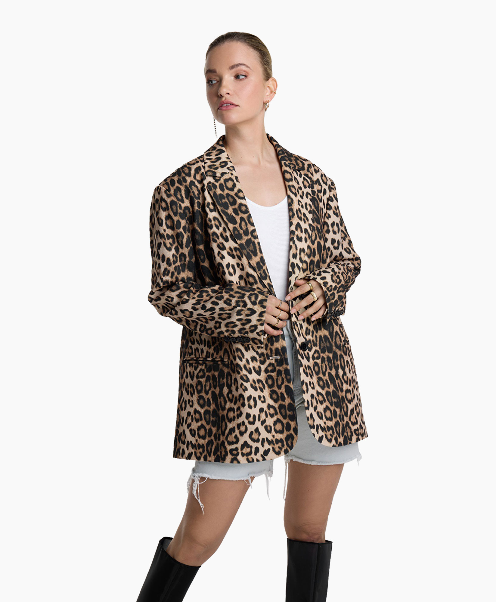 Blazer Woven Leopard Bruin