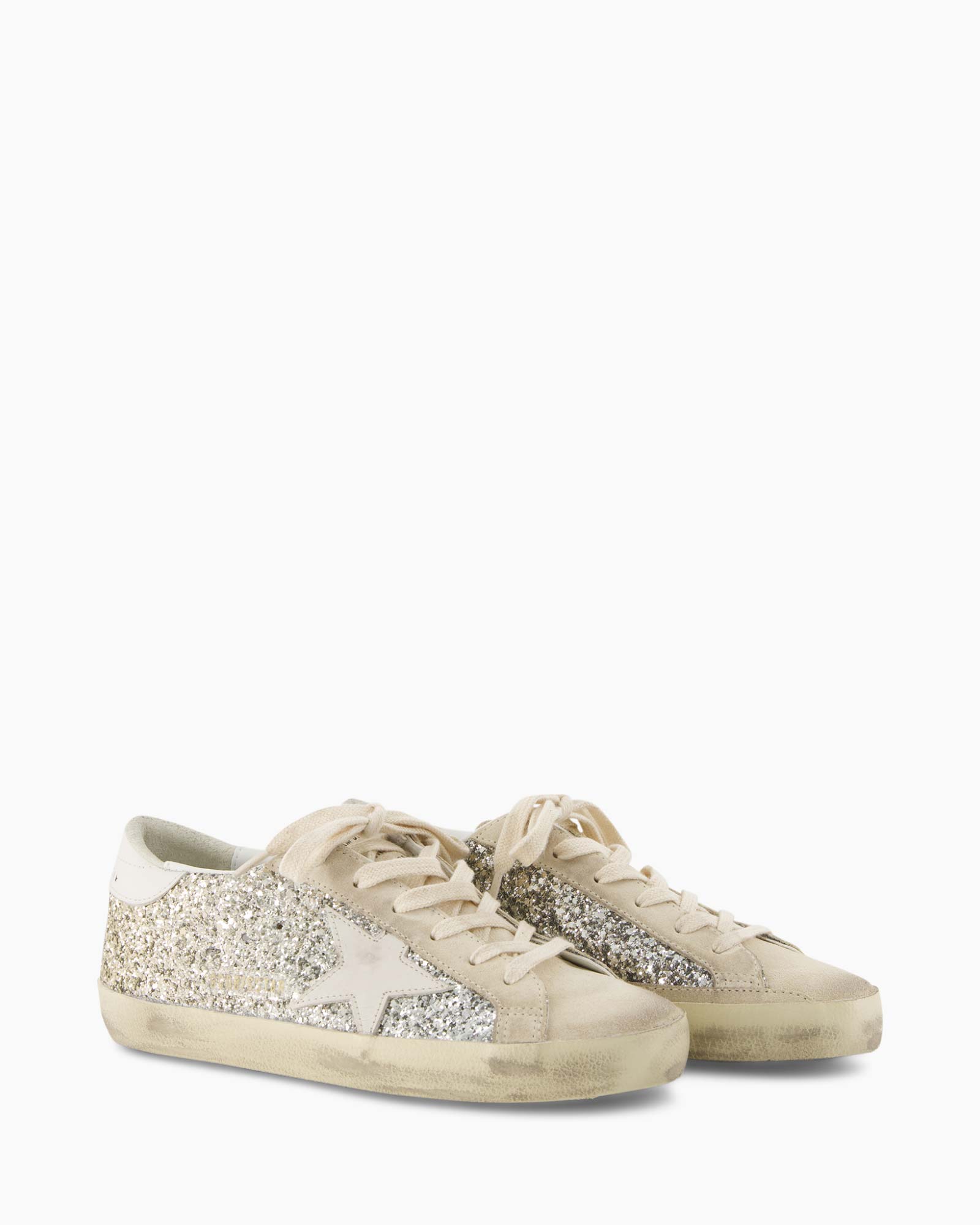 Sneaker Super-star Classic Glitter Leather Star Beige