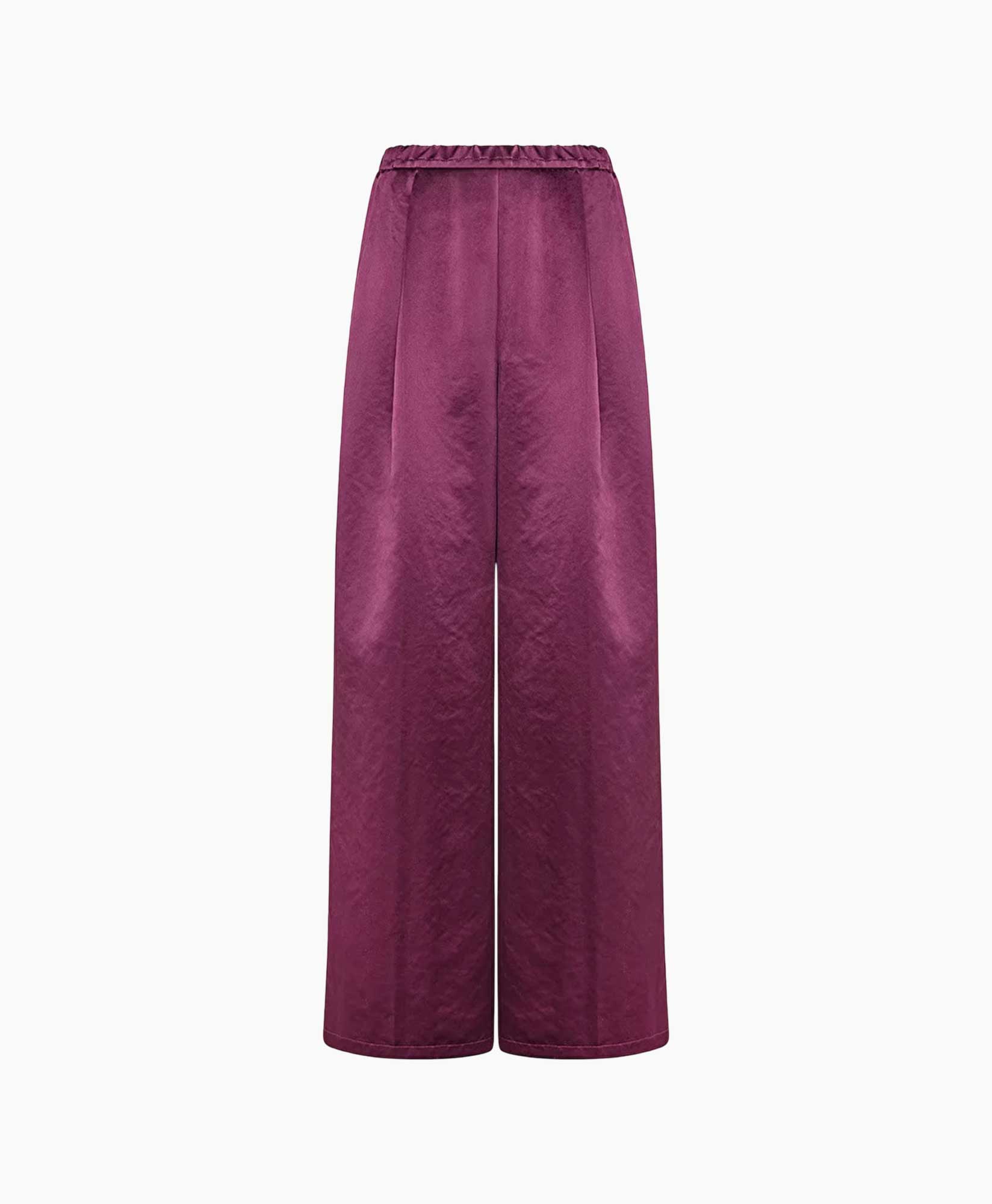 Pantalon Contemporary Duchesse Palazzo Bordeaux