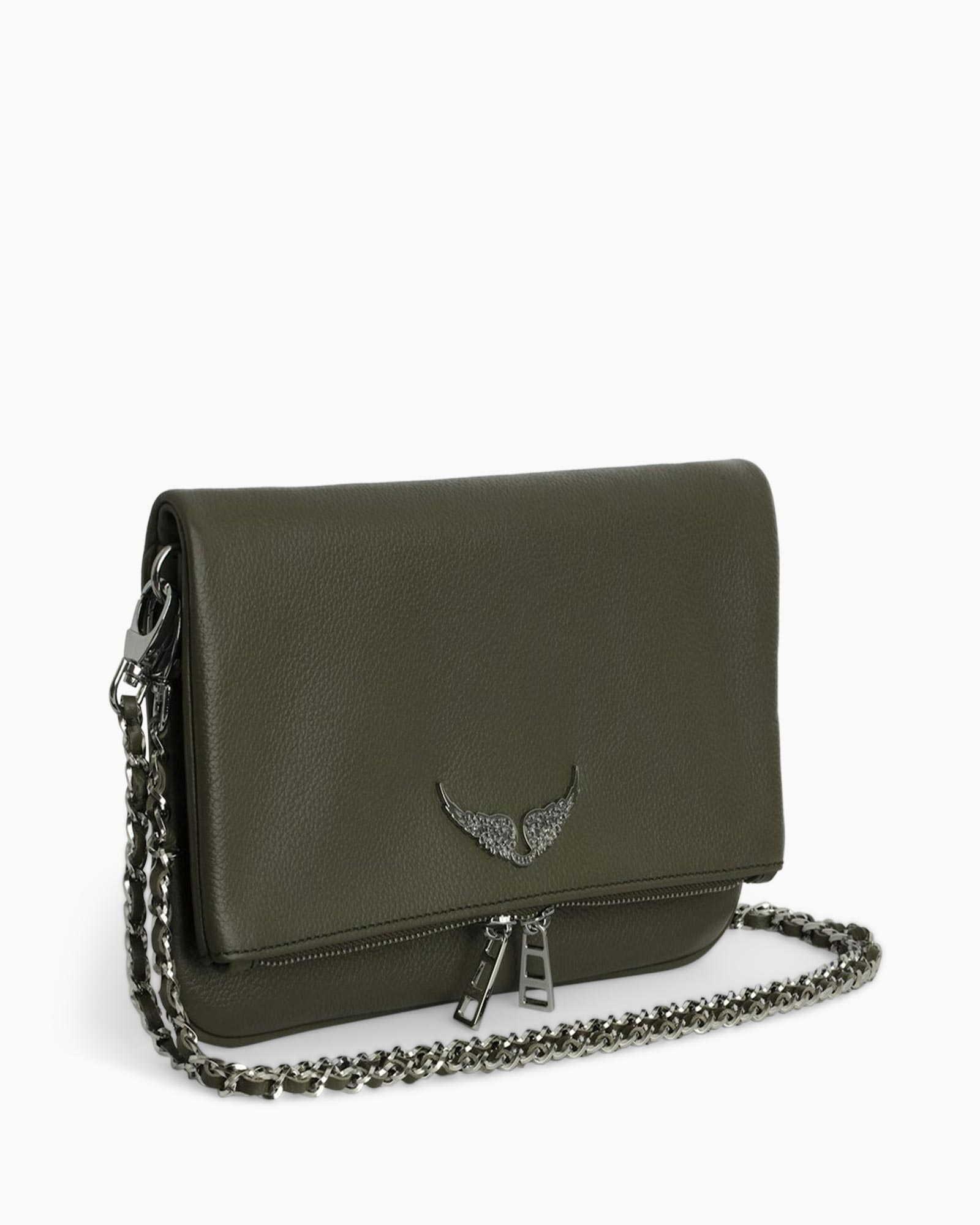 Crossbody Tas Rock Grained Leather Groen