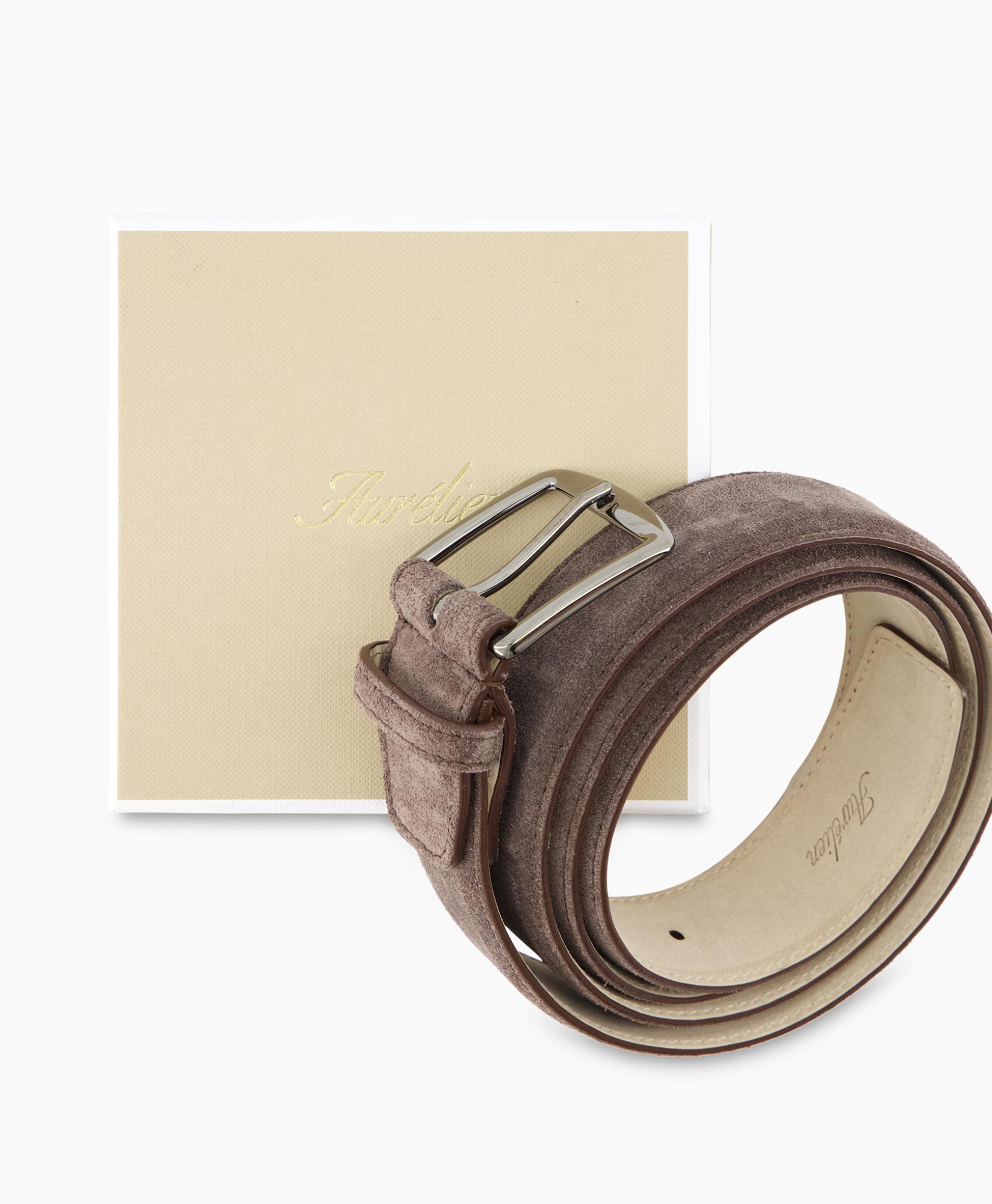 Aurelien Riem Suede Belt Grijs