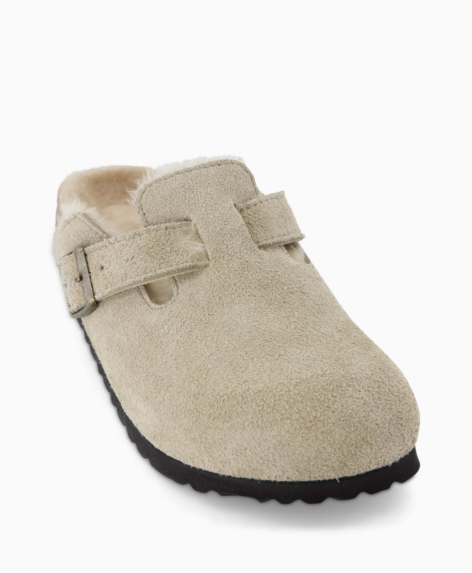 Instapper Boston Shearling Suede Leather/fur Taupe