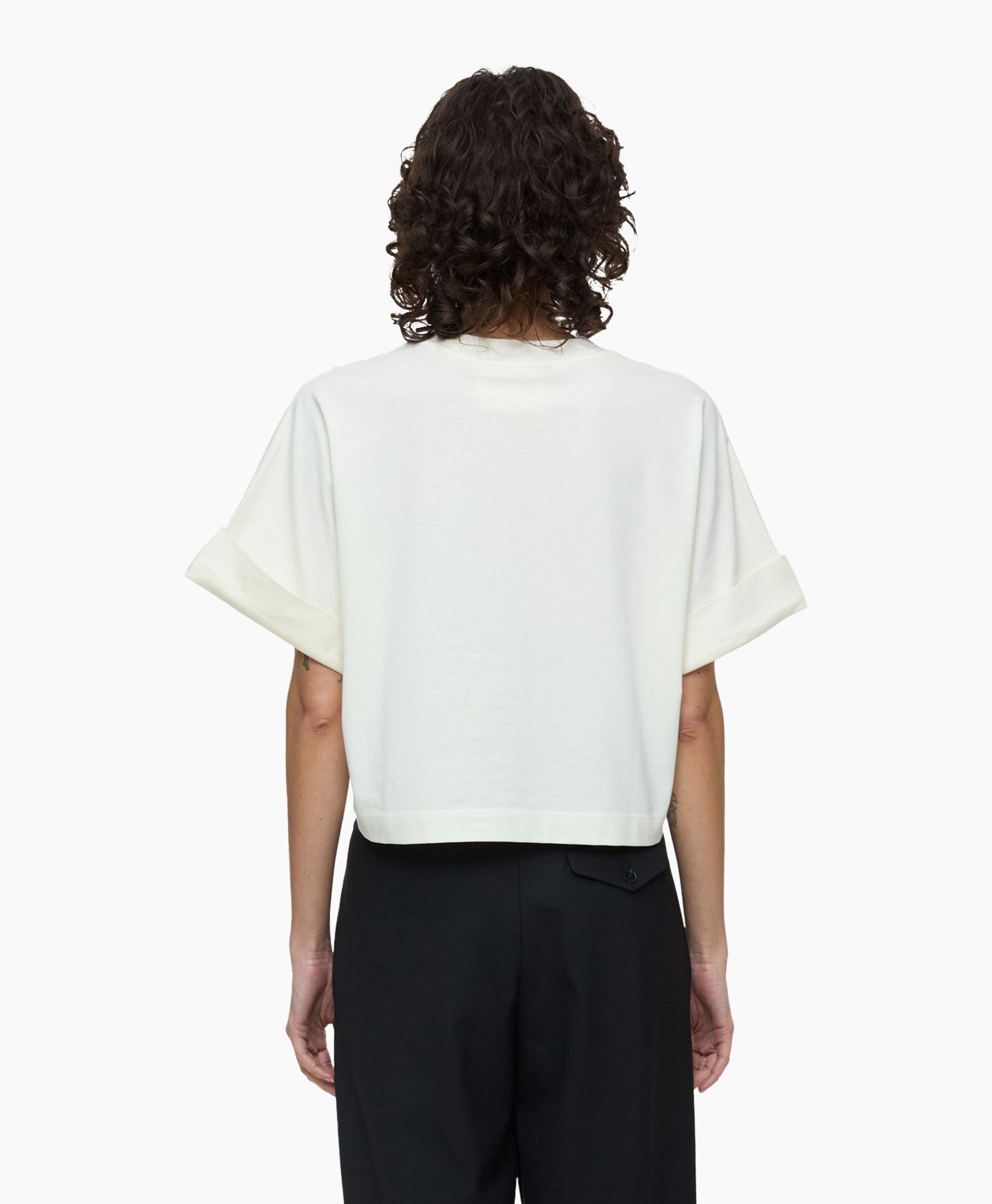 T-shirt Korte Mouw Draped Ecru