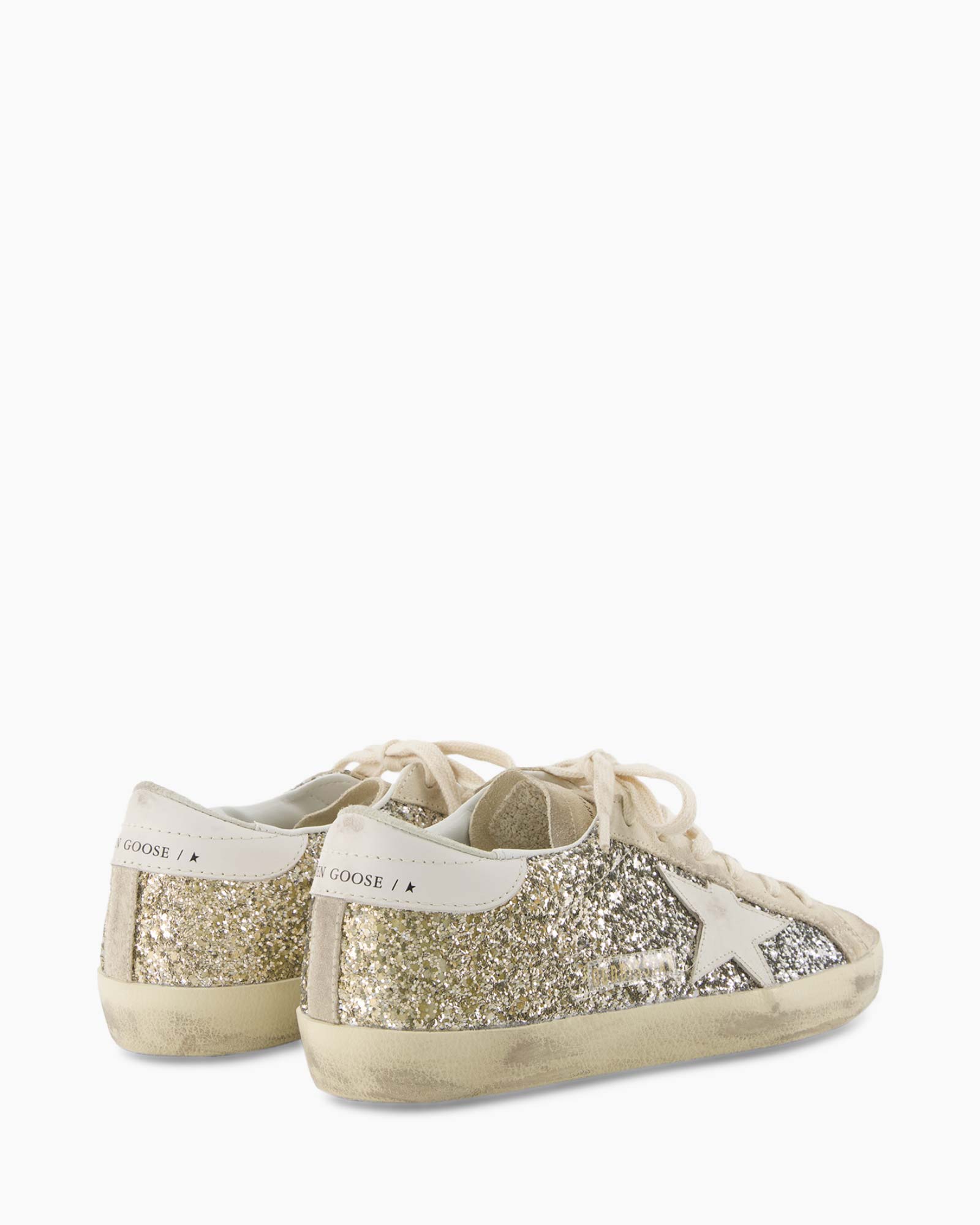 Sneaker Super-star Classic Glitter Leather Star Beige