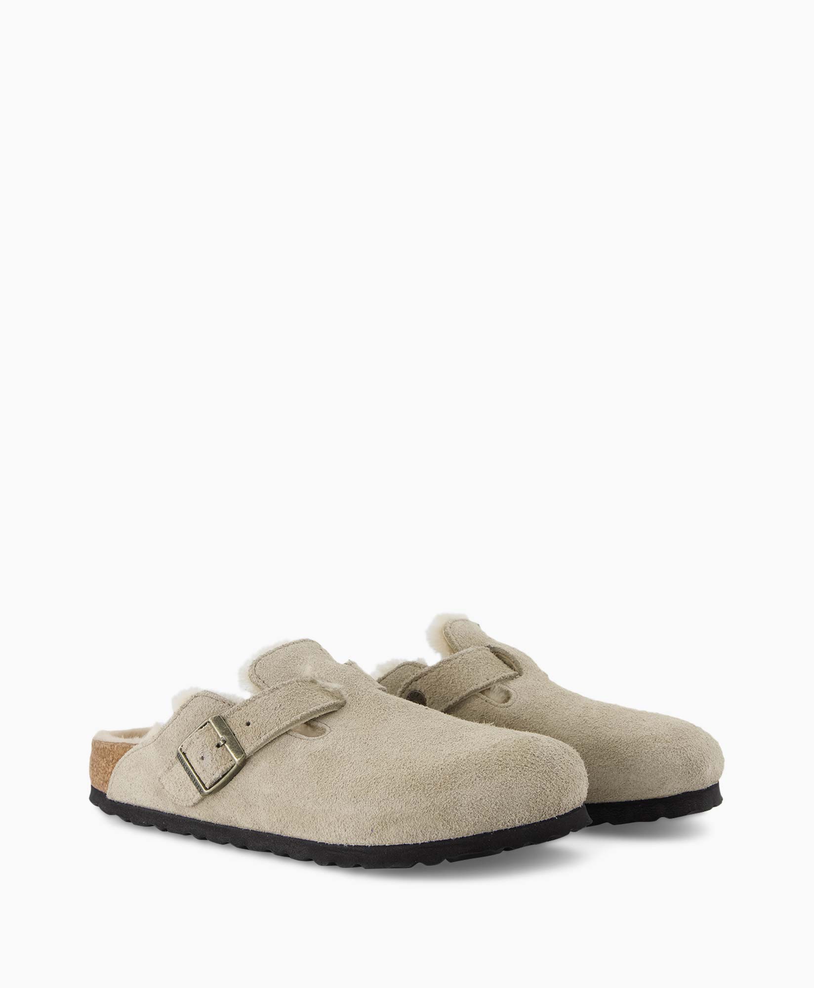 Instapper Boston Shearling Suede Leather/fur Taupe